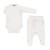 Legginsy i body kopertowe w kolorze białym (Gentle White) z zestawu prezentowego dla noworodka w rozmiarze 56