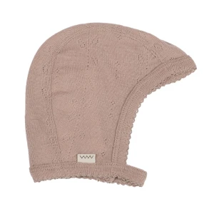 Czapeczka niemowlęca 100% wełna Merino Burnt Rose