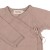 Zbliżenie na body kopertowe z długim rękawem 100% wełna Merino Burnt rose