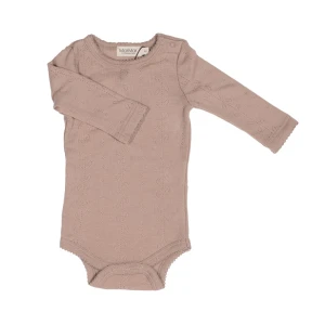 Body z długim rękawem 100% wełna Merino Burnt Rose