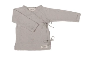 Kaftanik kopertowy z długim rękawem 100% wełna Merino Soft Dove