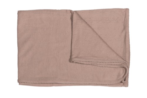 Kocyk mgiełka 100% delikatna wełna Merino Burnt Rose