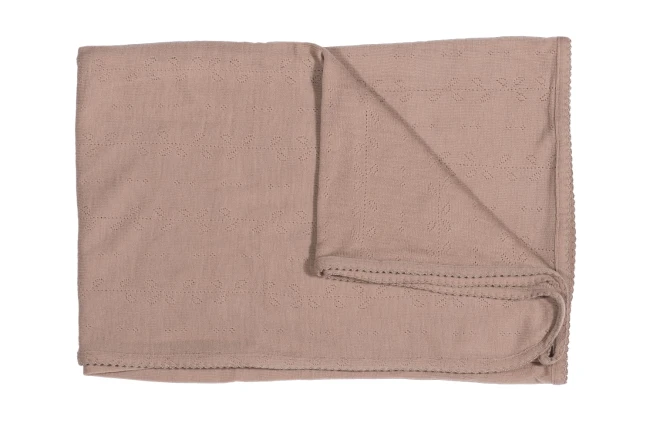 Kocyk mgiełka 100% delikatna wełna Merino Burnt Rose